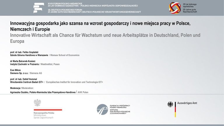 XVIII Forum Polsko-Niemieckie – warsztat „Innowacyjna gospodarka jako …” – 19.04.2016 – PL