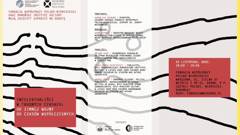 Debata „Intelektualiści w trudnych czasach” FWPN i Rumuński Instytut Kultury 25.11.2016