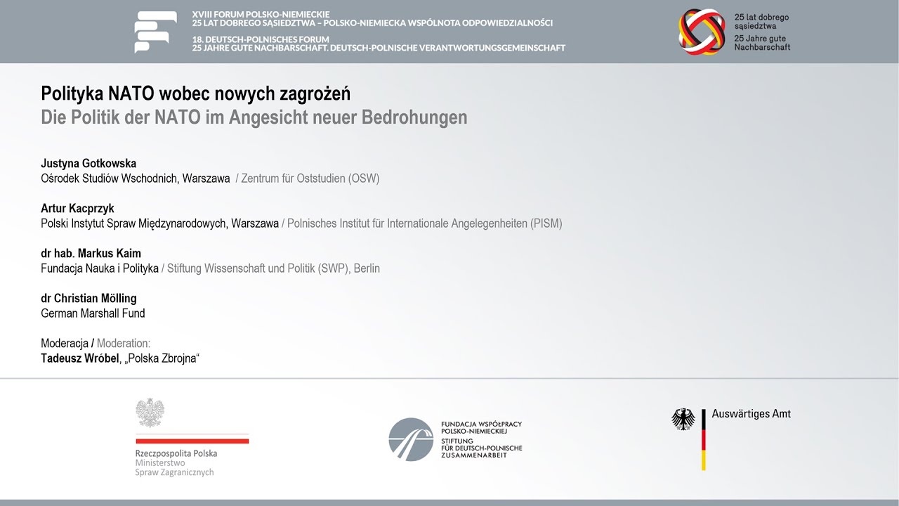 18. Deutsch-Polnisches Forum – Die Politik der NATO im Angesicht neuer Bedrohungen – 19.04.2016 – DE
